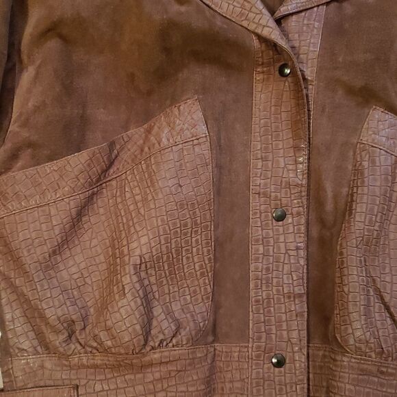 𝅺Vintage Avanti Genuine Pig Suede Pig Nappa Brown Jacket Size Large Brown Lined - Picture 4 of 9